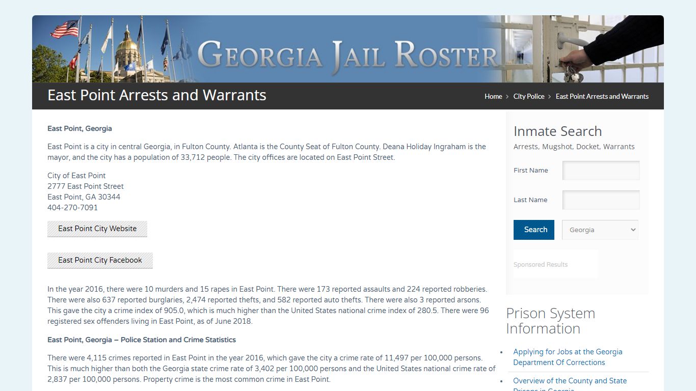 East Point Arrests and Warrants | Georgia Jail Inmate Search